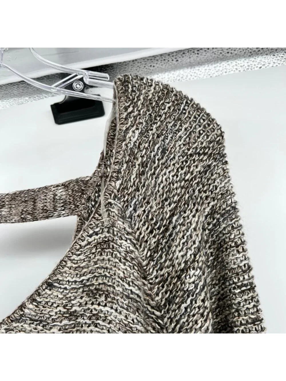 Susina Womens Knit Pullover Sweater Cut Out Brown/Multi Size Medium